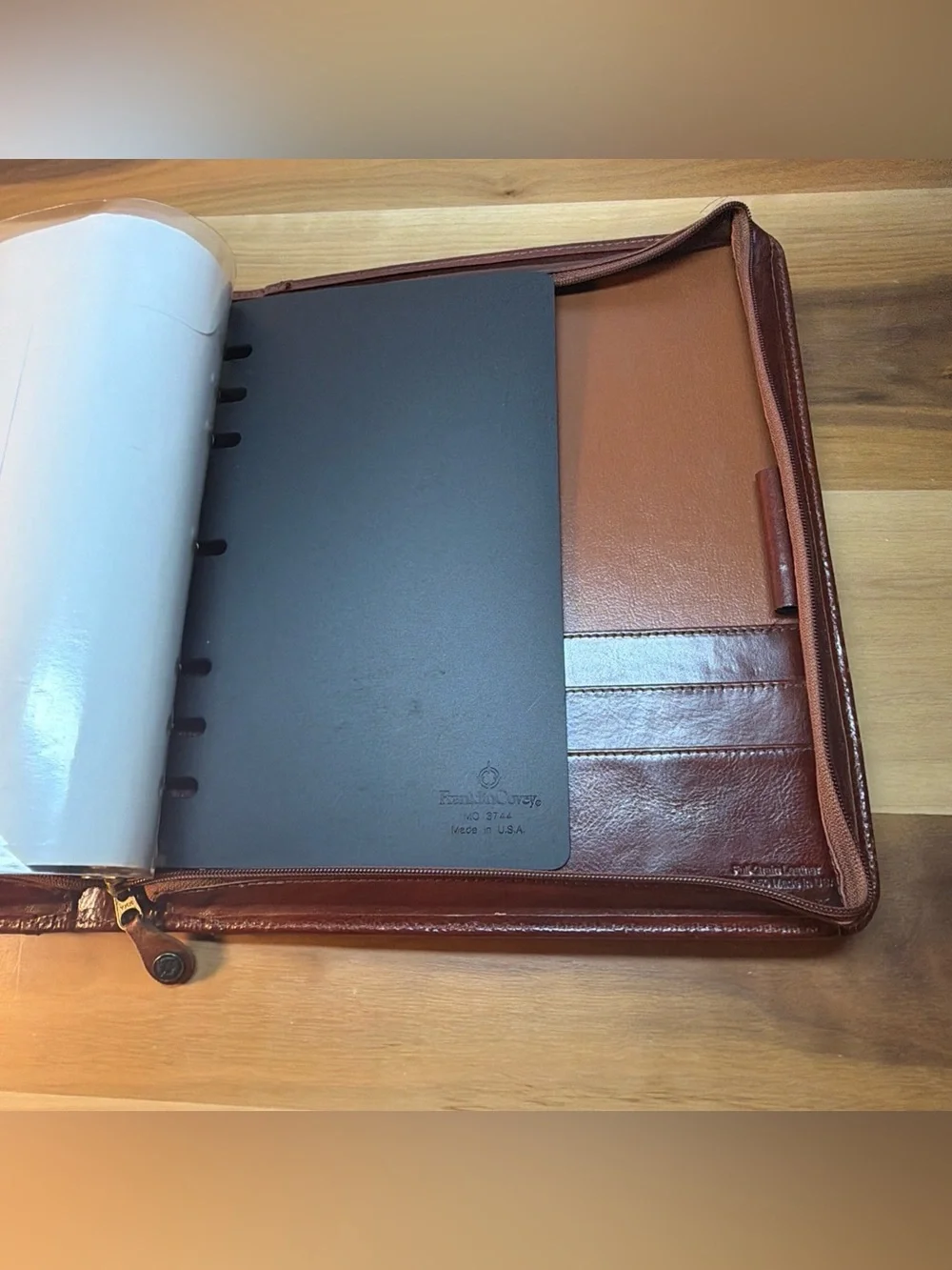 VTG 1999 FRANKLIN COVEY Full Grain Leather 7-Ring Planner Binder ORGANIZER  USA